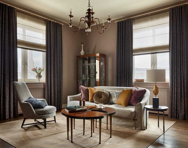 Шторы в гостиную: фото идей, дизайн, стиль, виды, советы по выбору