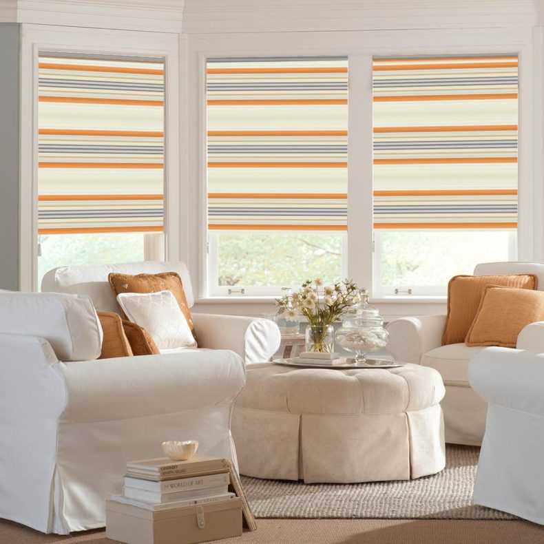 Шторы в полоску - примеры красивого дизайна и современного оформления