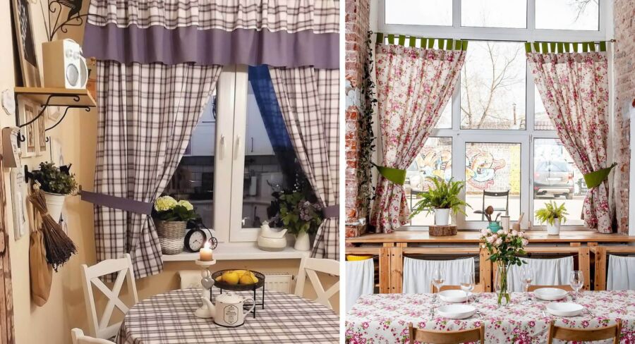 Новинки штор для кухни 2023 года - фото стильных современных штор, модный актуальный дизайн штор для кухни в текущем году