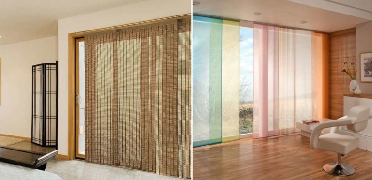 Оформляем выход на террасу при помощи японских штор