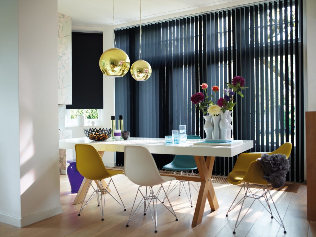 Синие длинные жалюзи