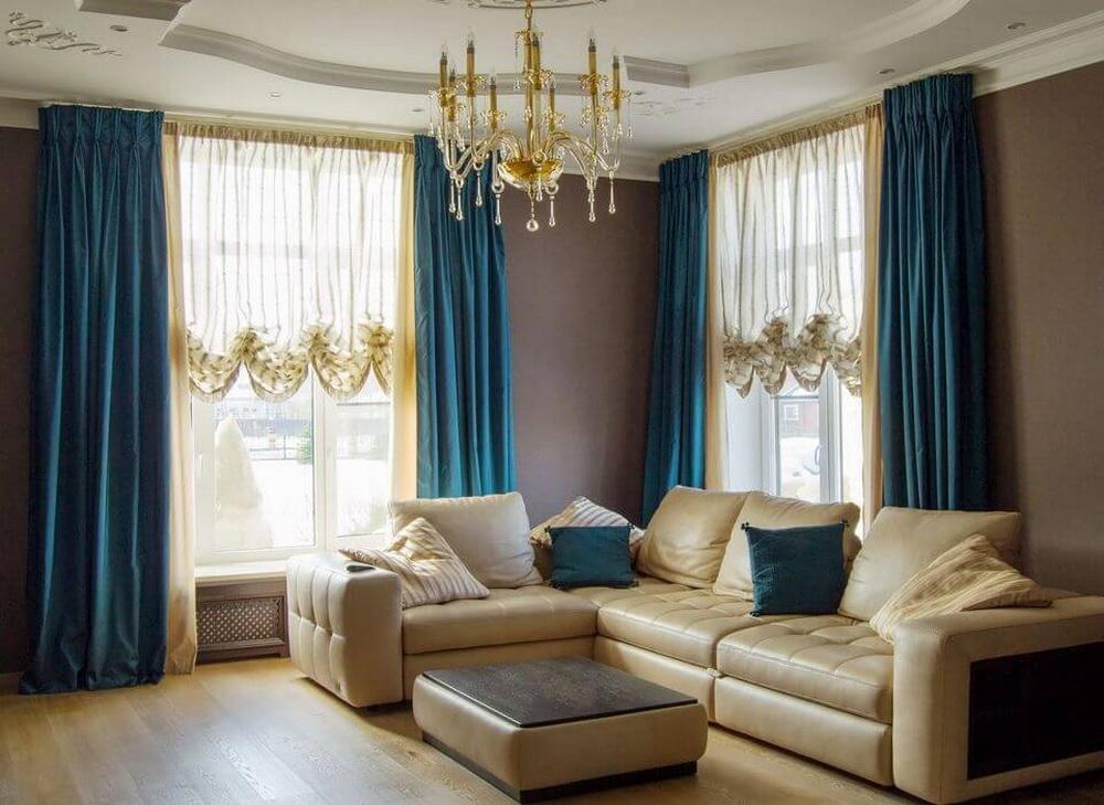 Шторы для гостиной (зала), как выбрать, виды штор