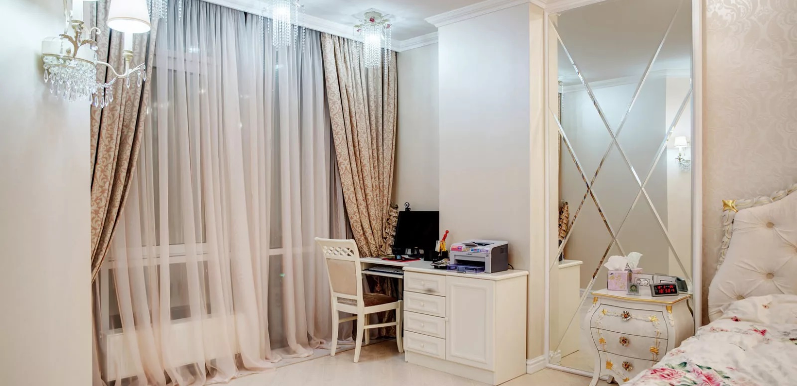 Тюль в спальне