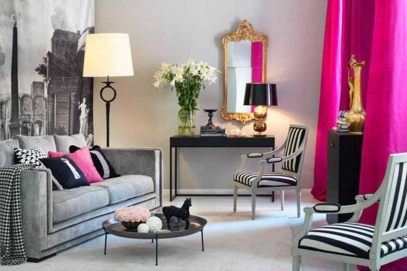 Шторы к серым обоям - фото идей цвета штор в спальню, зал, гостиную, кухню к серым обоям