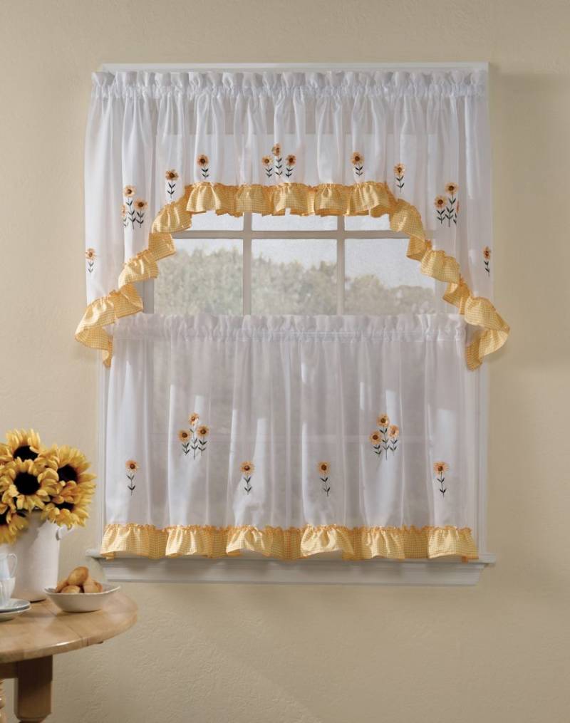 Занавески на кухню - новинка современных коротких и длинных модных кухонных занавесок