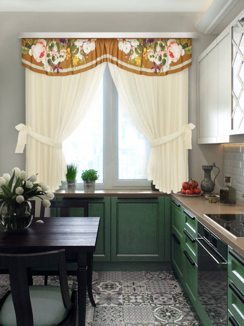 Занавески на кухню - новинка современных коротких и длинных модных кухонных занавесок