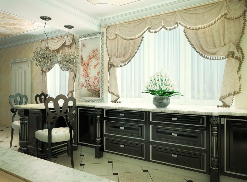 Новинки штор для кухни 2023 года - фото стильных современных штор, модный актуальный дизайн штор для кухни в текущем году