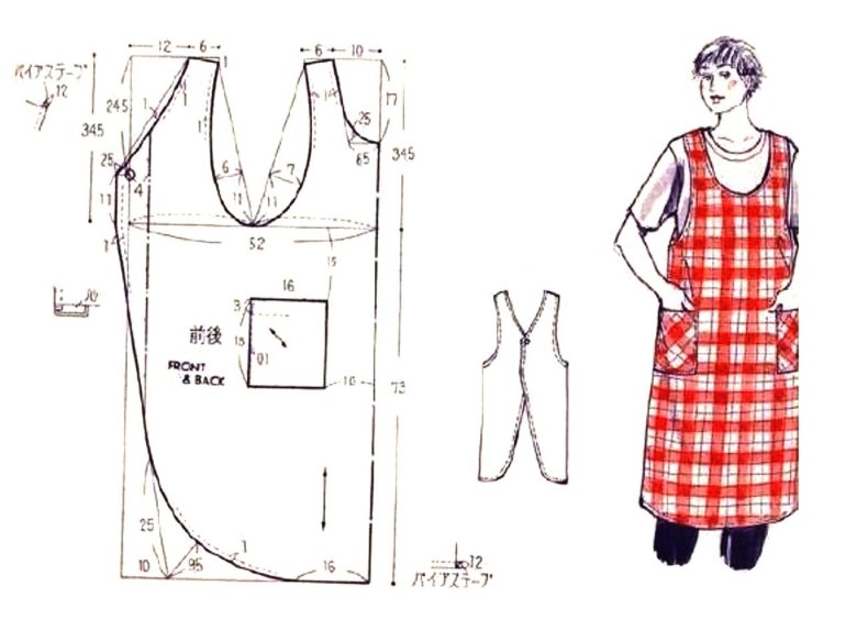 Выкройка красивого фартука для кухни для кухни своими руками