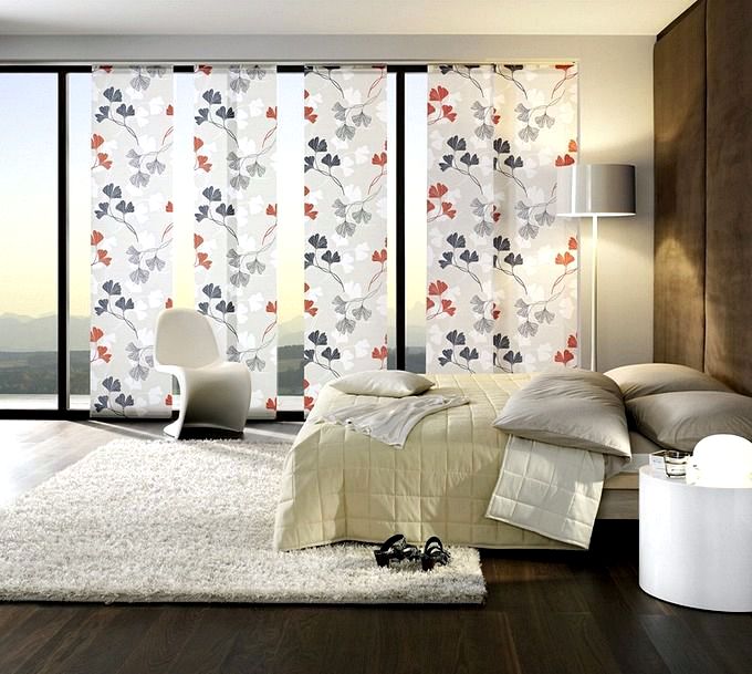 Японские шторы с растительным орнаментом