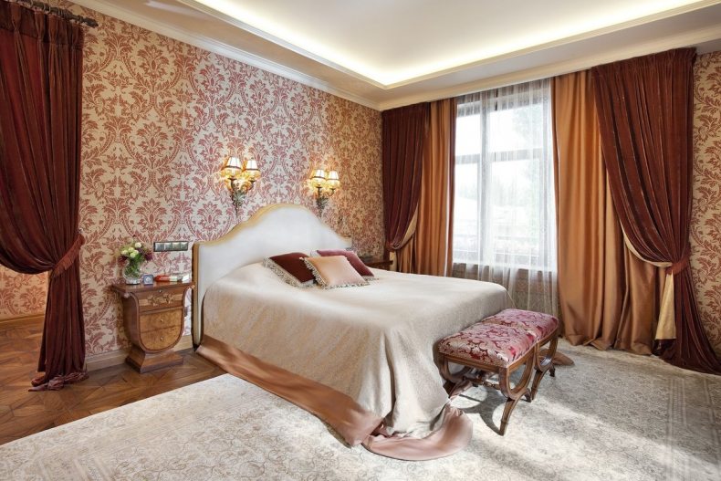 Комбинированные шторы из 2х цветов для гостиной, спальни и зала с переходом, из двух полотен