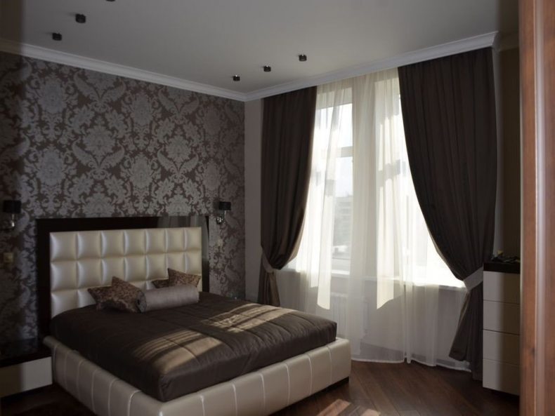 Комбинированные шторы из 2х цветов для гостиной, спальни и зала с переходом, из двух полотен