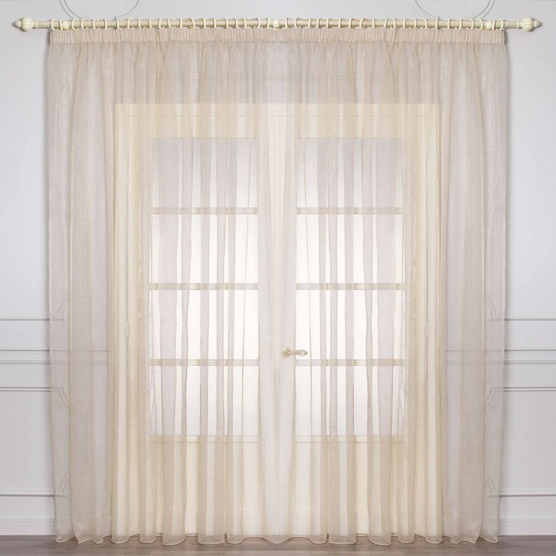 Шторы из органзы на кухню или в гостиную, модели занавесок