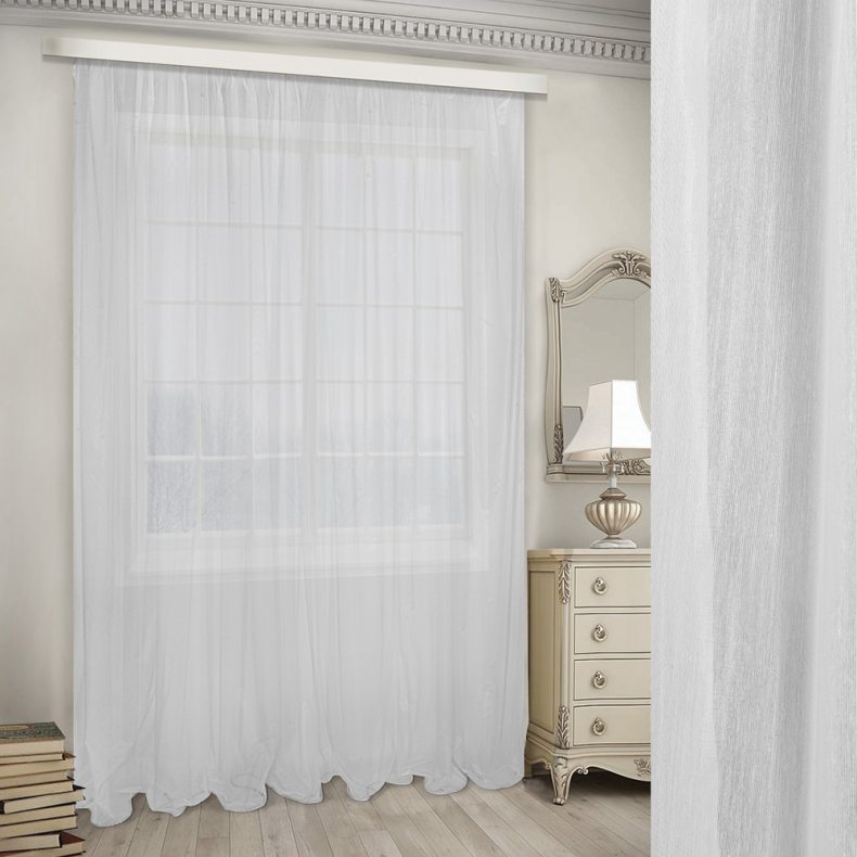 Шторы из органзы на кухню или в гостиную, модели занавесок