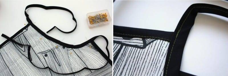 Выкройка красивого фартука для кухни для кухни своими руками