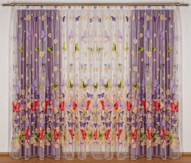 Шторы из органзы на кухню или в гостиную, модели занавесок