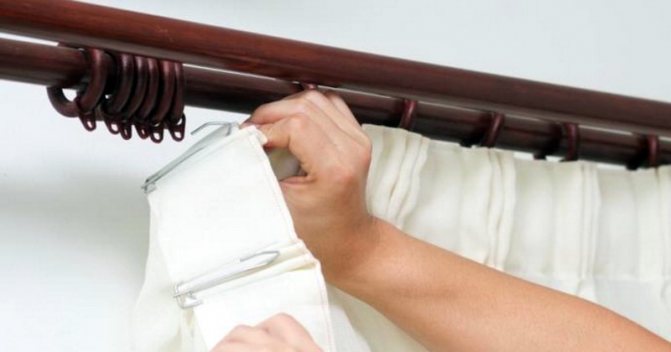 как пришить шторную ленту и подвесить шторы