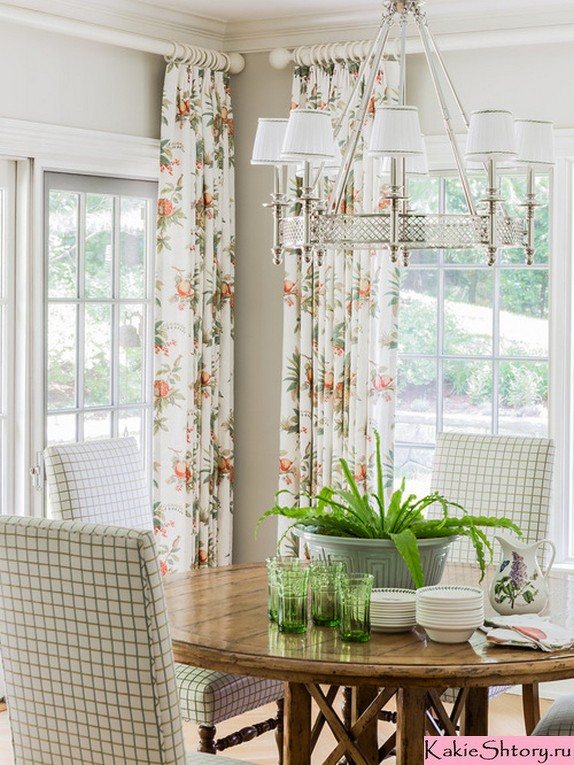 цветочные шторы в стиле кантри