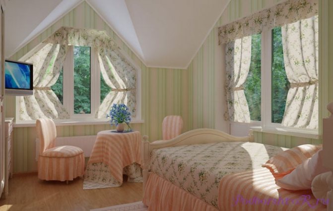 Гардины на скошенные окна своими руками