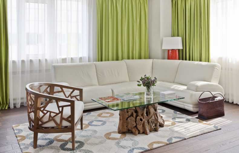 Зеленые шторы в интерьере: фото дизайнов гостиных, спален и кухонь