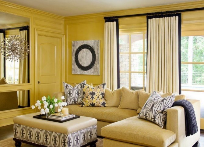 Шторы к желтым обоям какой цвет подойдет в спальню, гостиную