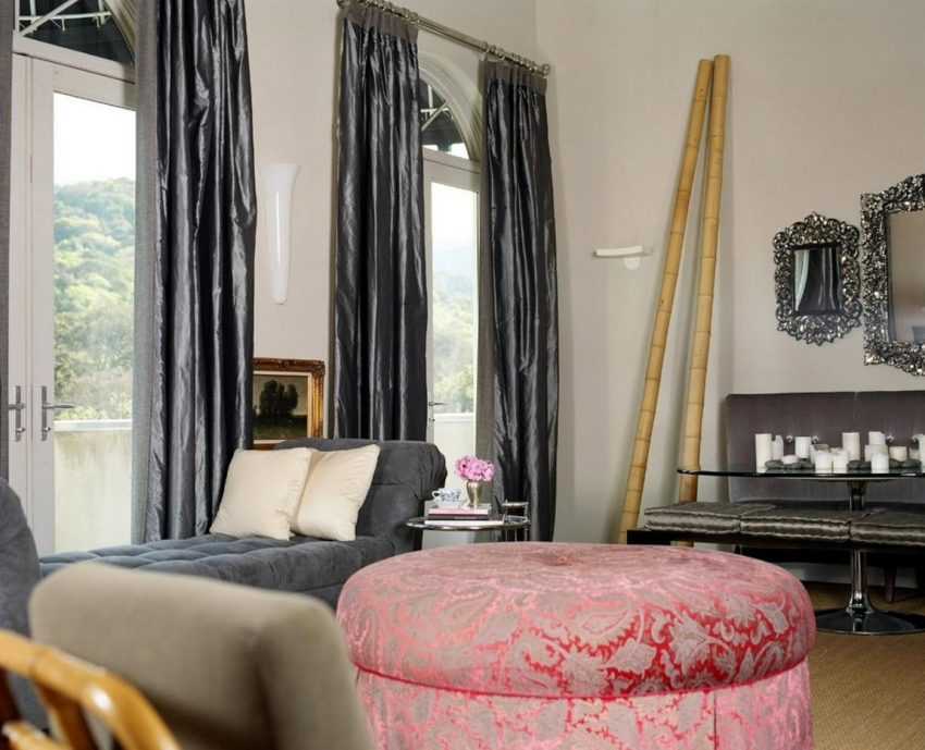 Шторы к серым обоям - фото идей цвета штор в спальню, зал, гостиную, кухню к серым обоям