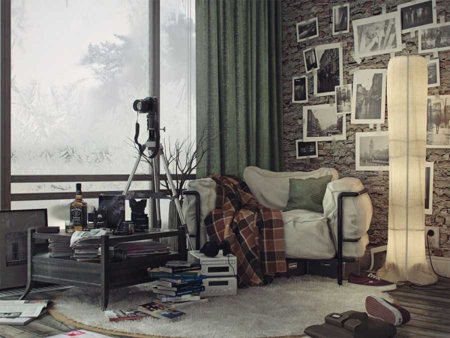 Шторы в лофт интерьере: правила выбора цвета