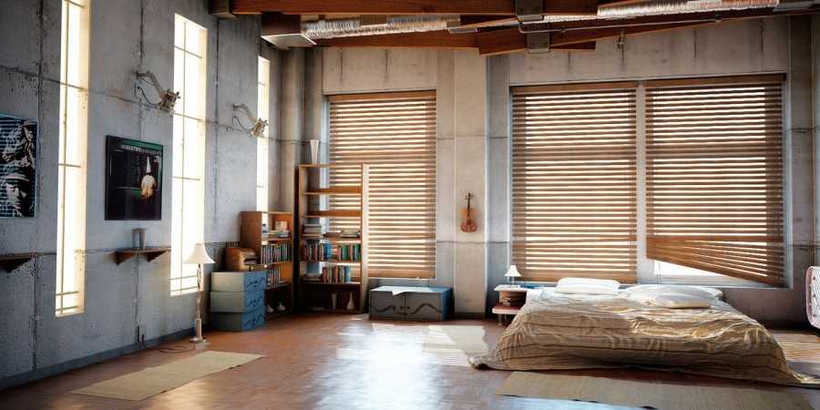 Шторы в лофт интерьере: правила выбора цвета