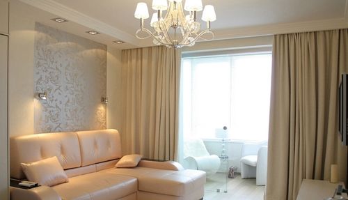 Бежевые шторы в интерьере: бежево-коричневые для кухни и гостиной