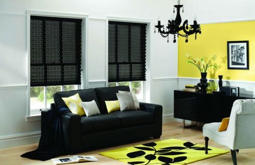 Римские шторы в черно-сером цвете 