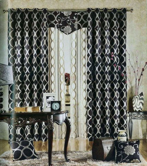 Черно-серые шторы в интерьере комнат - фото идеи