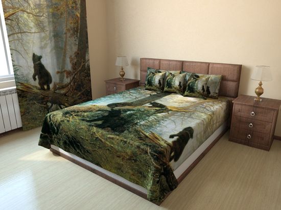 Комплект из штор и покрывала