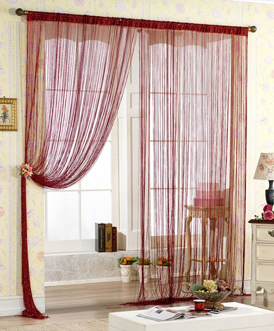 Как красиво повесить нитяные шторы 