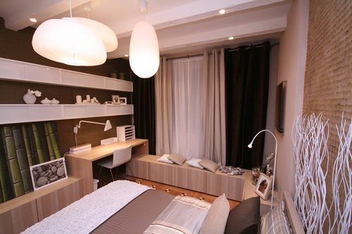 Шторы из бархата с рисунком в интерьере - фото