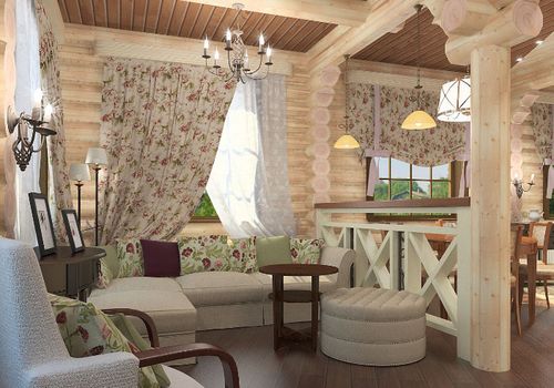 Шторы в деревенском стиле для дачи, кухни и гостиной