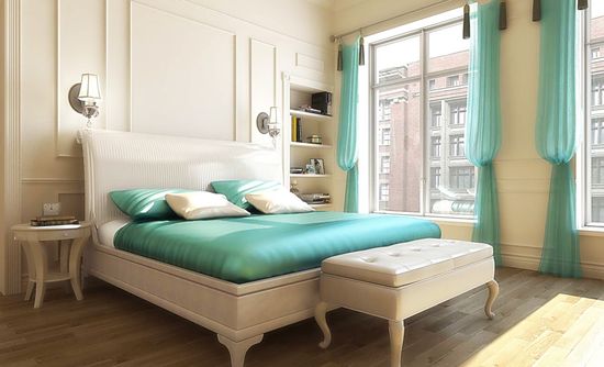 Шторы в белую спальню