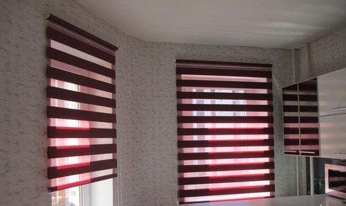 Рулонные шторы Зебра день-ночь в интерьере