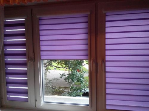 Сиреневые шторы день ночь