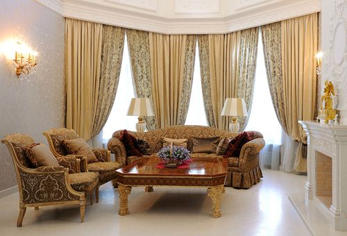 Шторы двойные в стиле классика